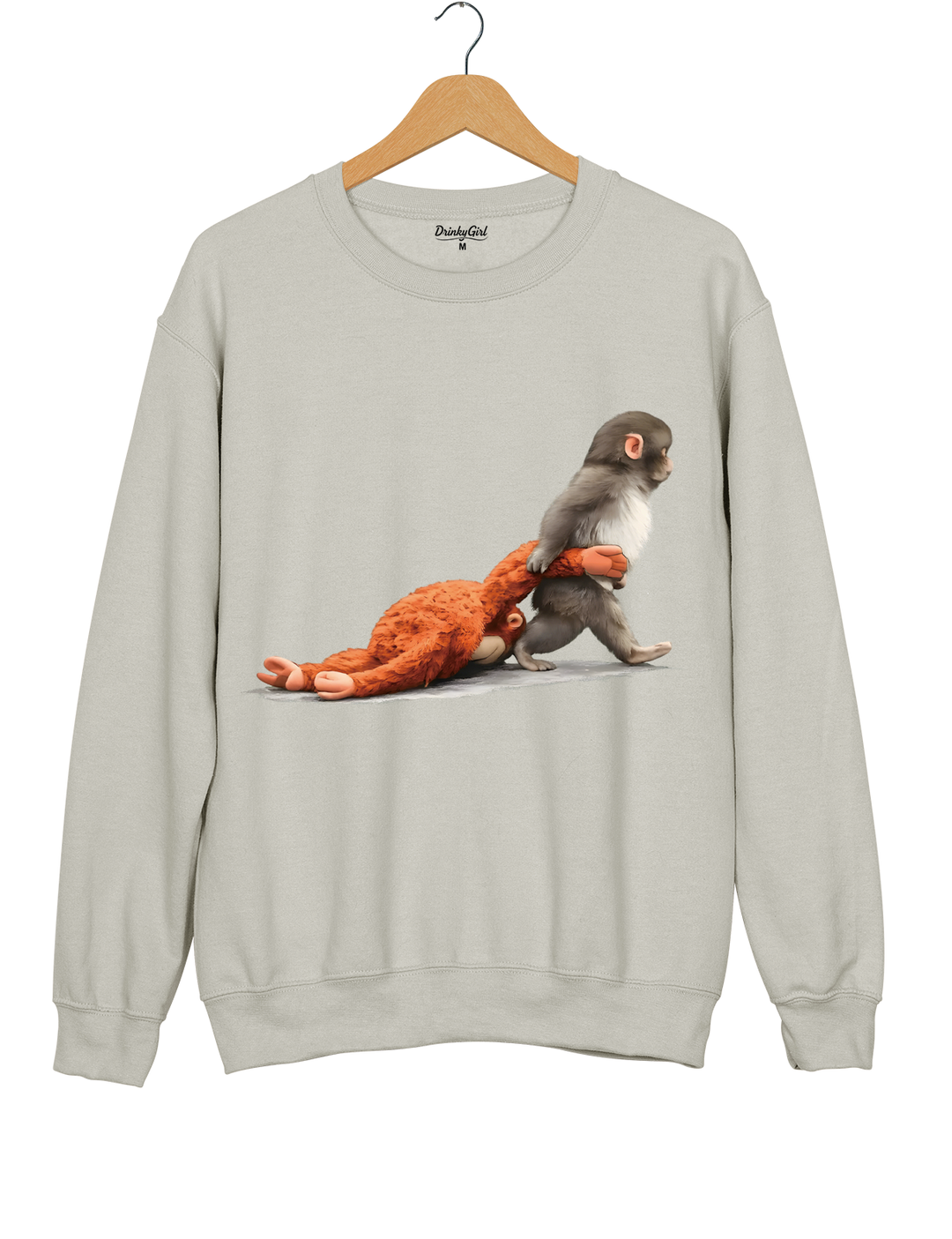 Baby Monkey Punch Holding Plush Toy Sweatshirt