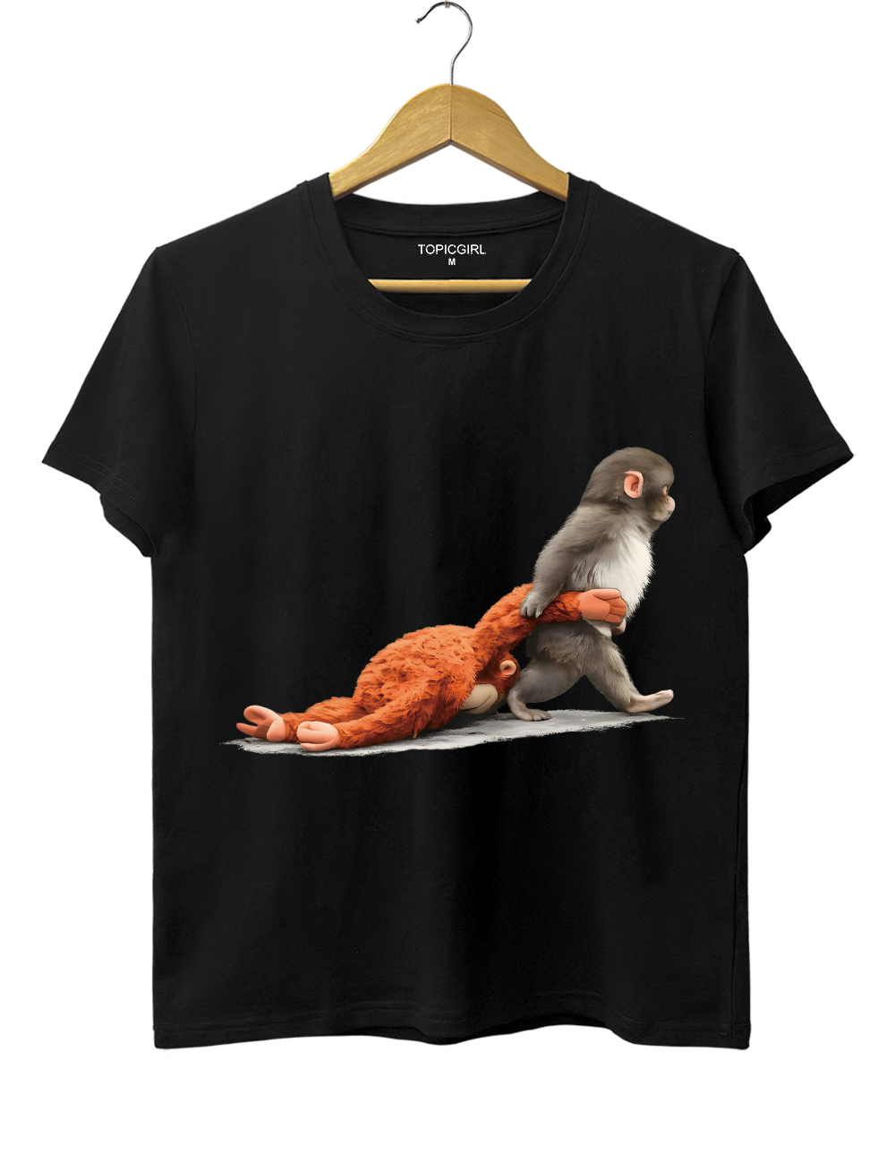 Baby Monkey Punch Holding Plush Toy Tee