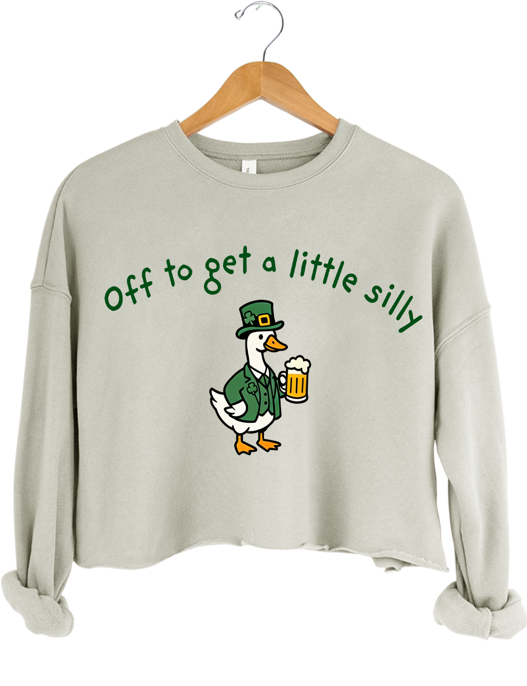 Off To Get A Little Silly Crop Sweatshirt