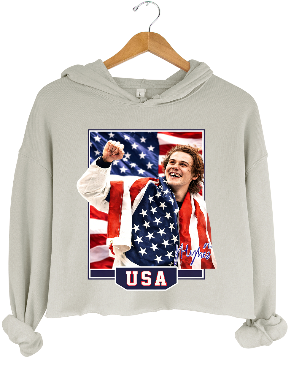 Jack Hughes USA Hockey Crop Hoodie