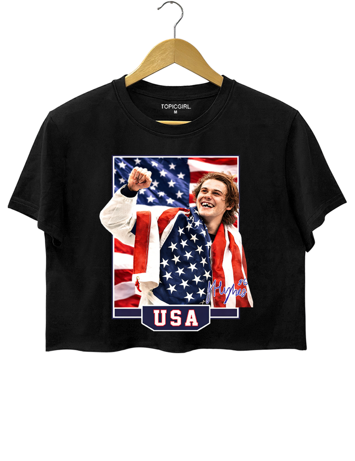 Jack Hughes USA Hockey Crop Top