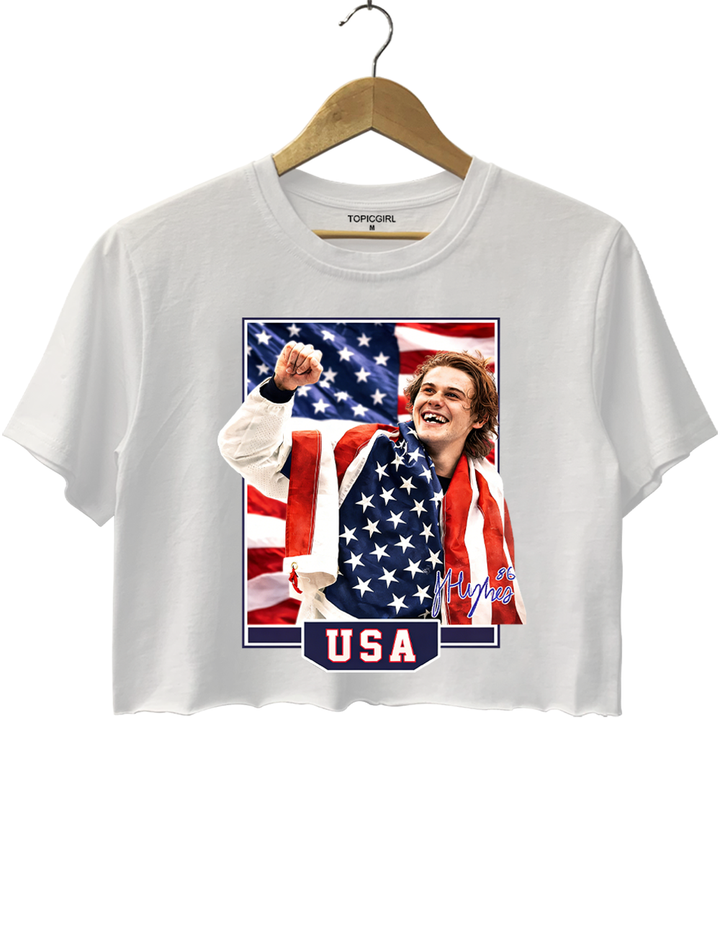 Jack Hughes USA Hockey Crop Top