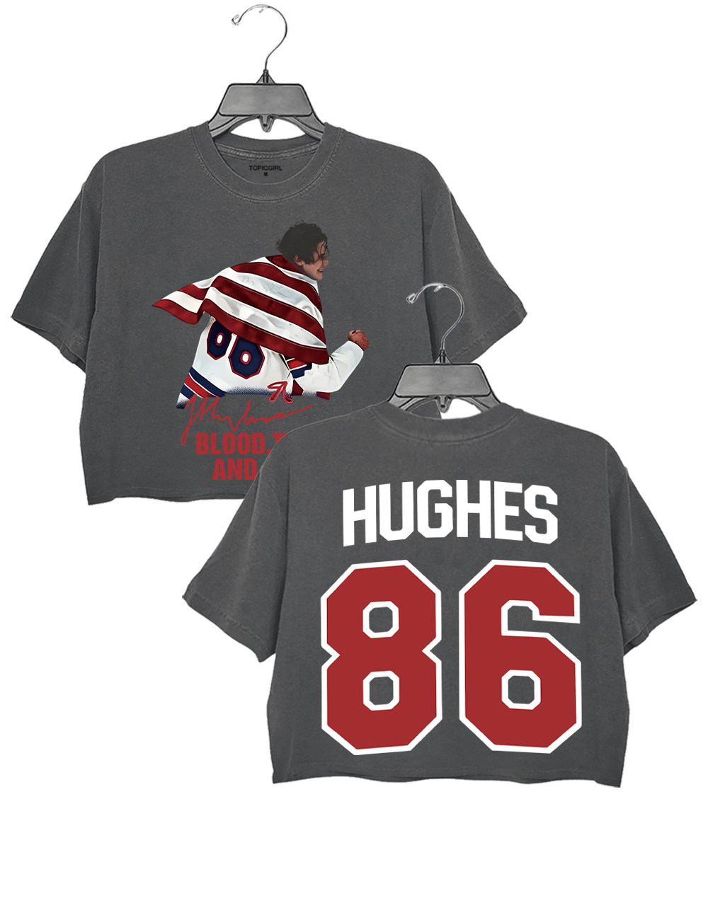 Jack Hughes Blood Teeth And Gold Crop Top