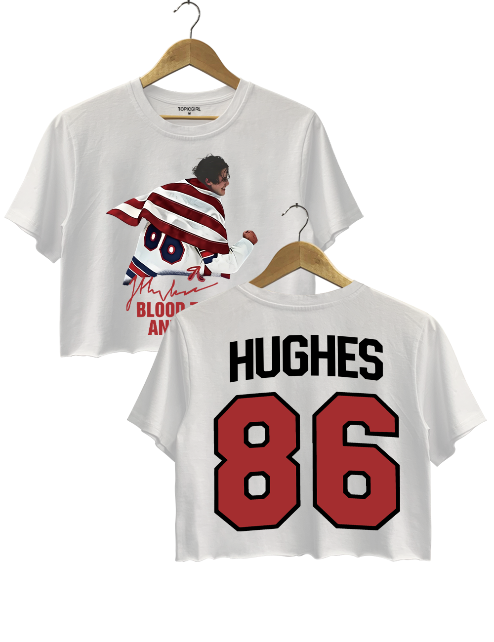 Jack Hughes Blood Teeth And Gold Crop Top