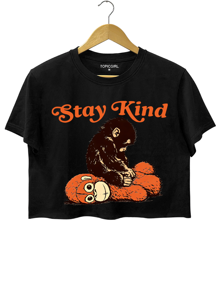 Monkey Punch Stay Kind Crop Top