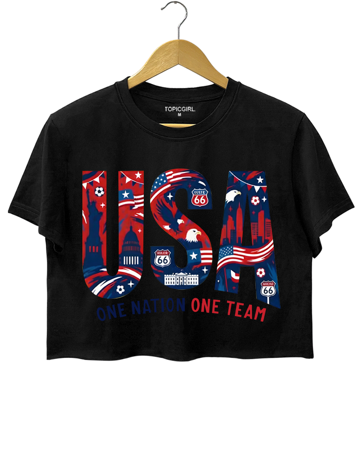 USA Soccer One Nation One Team Crop Top