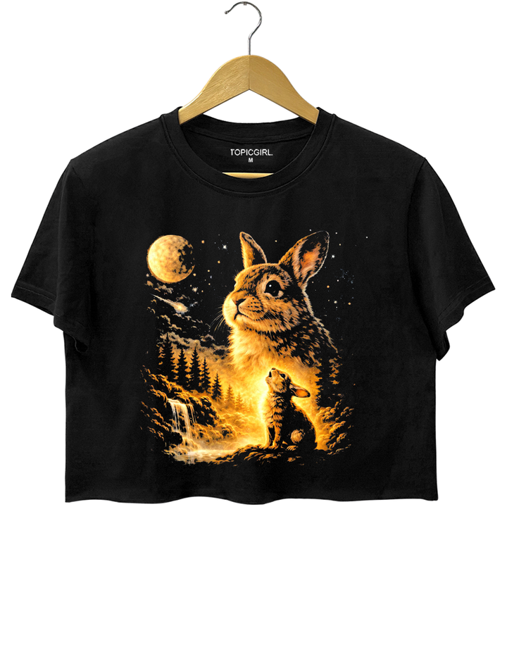 Bunny Howling to the Moon Crop Top
