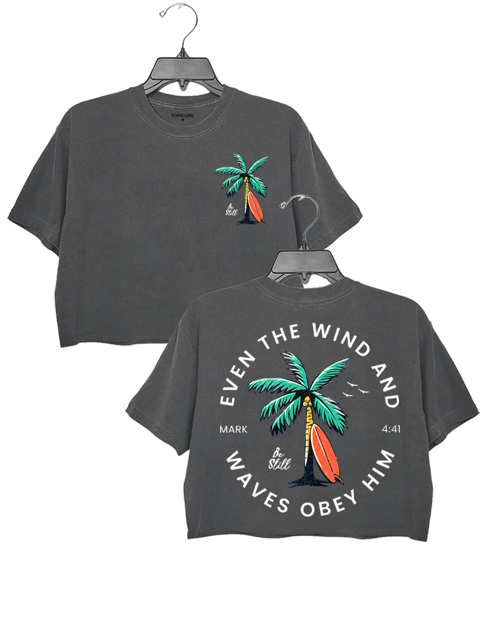 Even The Wind And Waves Obey Him Crop Top
