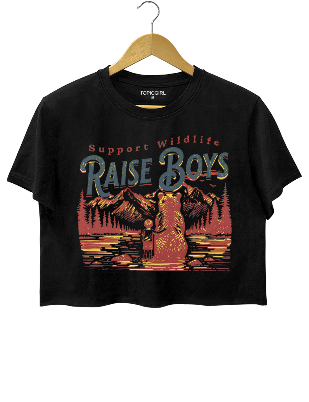 Support Wildlife Raise Boys Crop Top
