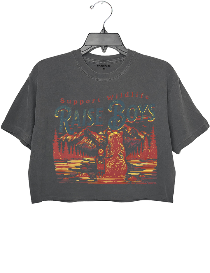 Support Wildlife Raise Boys Crop Top