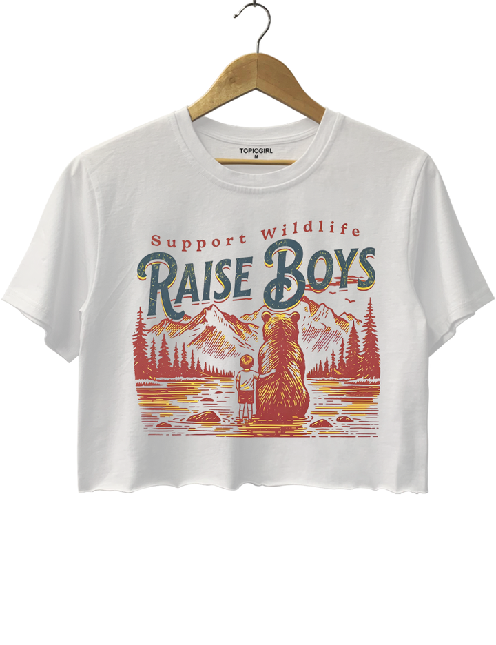 Support Wildlife Raise Boys Crop Top