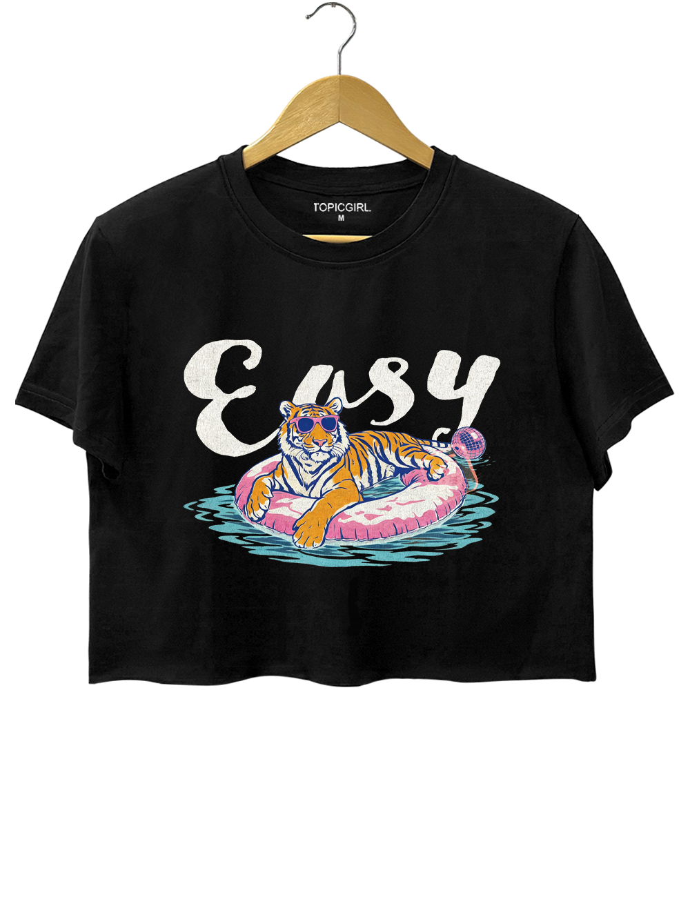 Funny Pool Float Easy Tiger Crop Top