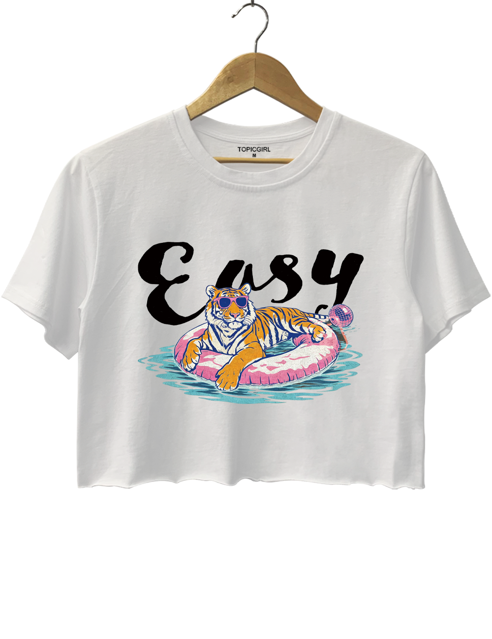 Funny Pool Float Easy Tiger Crop Top