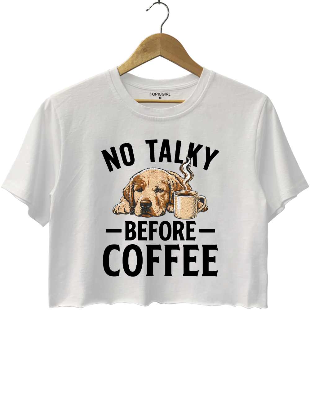 No Talky Before Coffee Crop Top