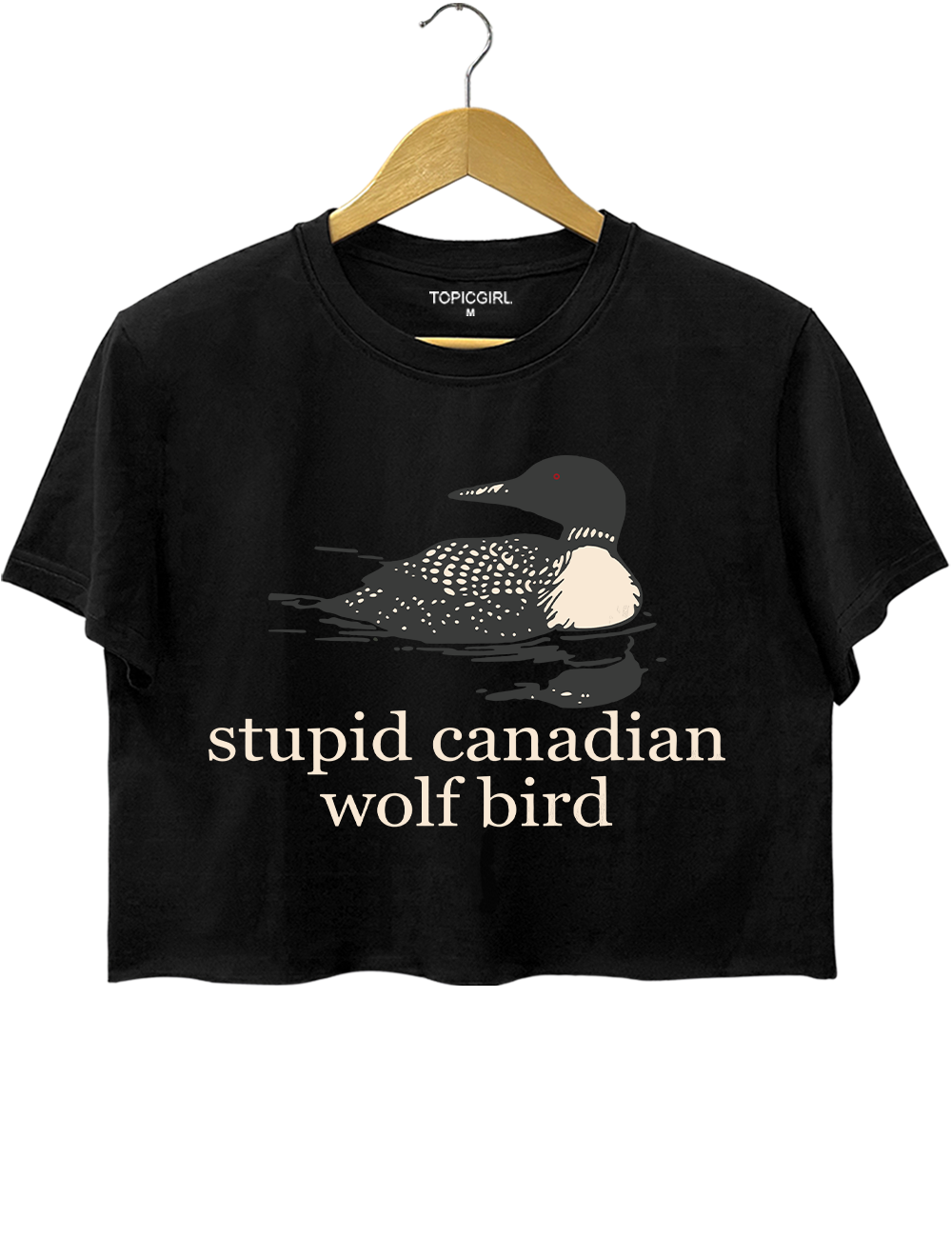 Stupid Canadian Wolf Bird Team Hollanov Crop Top