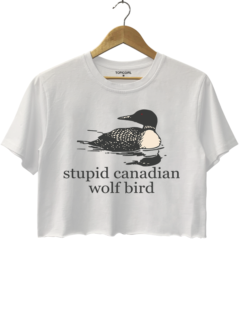 Stupid Canadian Wolf Bird Team Hollanov Crop Top