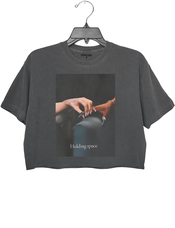 Holding Space Ariana Cynthia Finger Hold Defying Gravity Crop Top