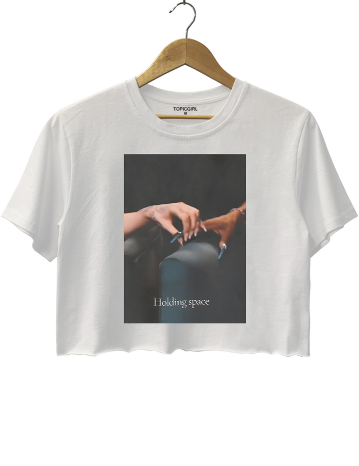 Holding Space Ariana Cynthia Finger Hold Defying Gravity Crop Top