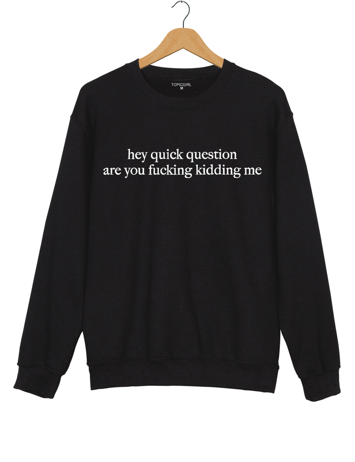 Hey Quick Question Are You Fucking Kidding Me Sweatshirt