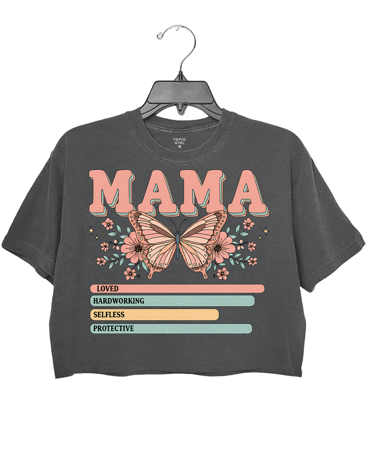 Vintage Mama Butterfly Loved Hardworking Seliless Protective