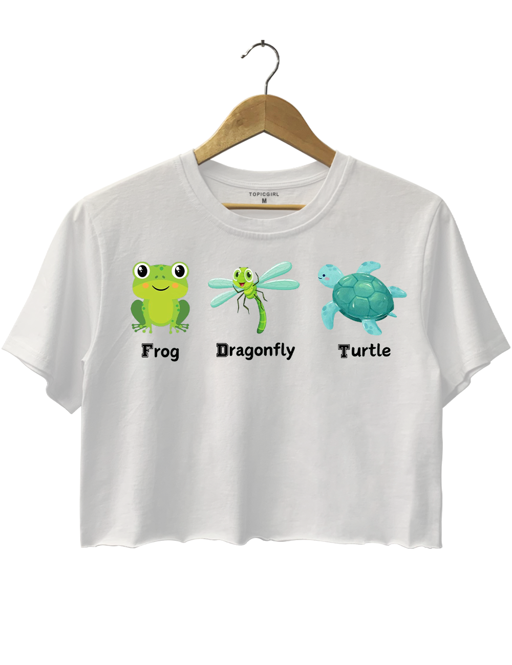 Frog Dragonfly Turtle Crop Top