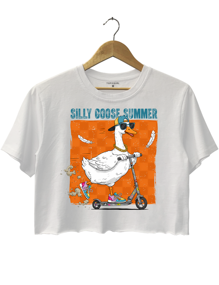 Silly Goose Boy Retro Summer Crop Top