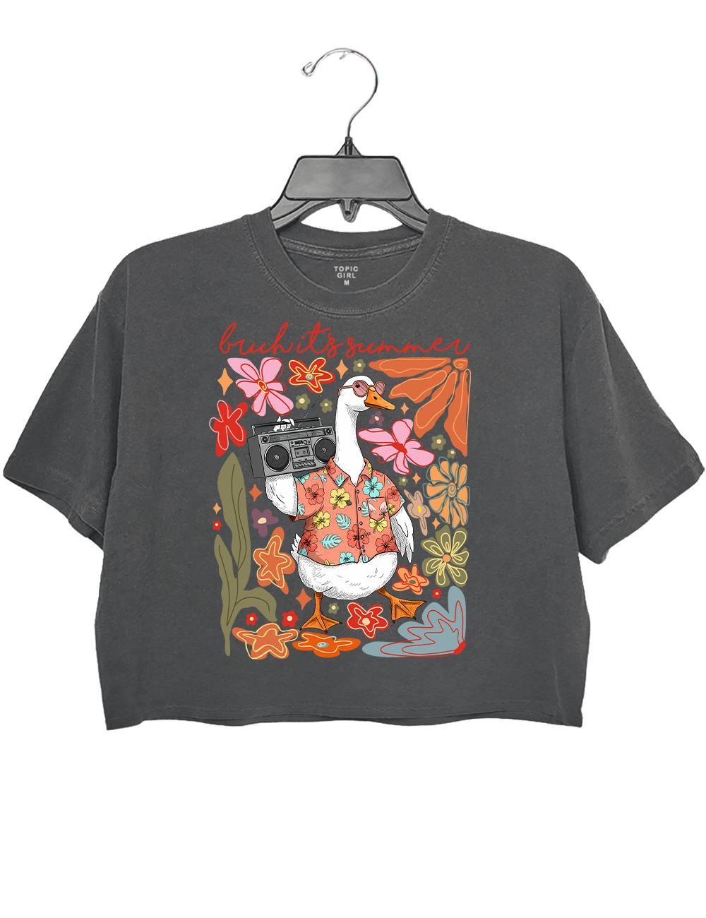 Boho Floral Goose Bruh It's Summer Crop Top