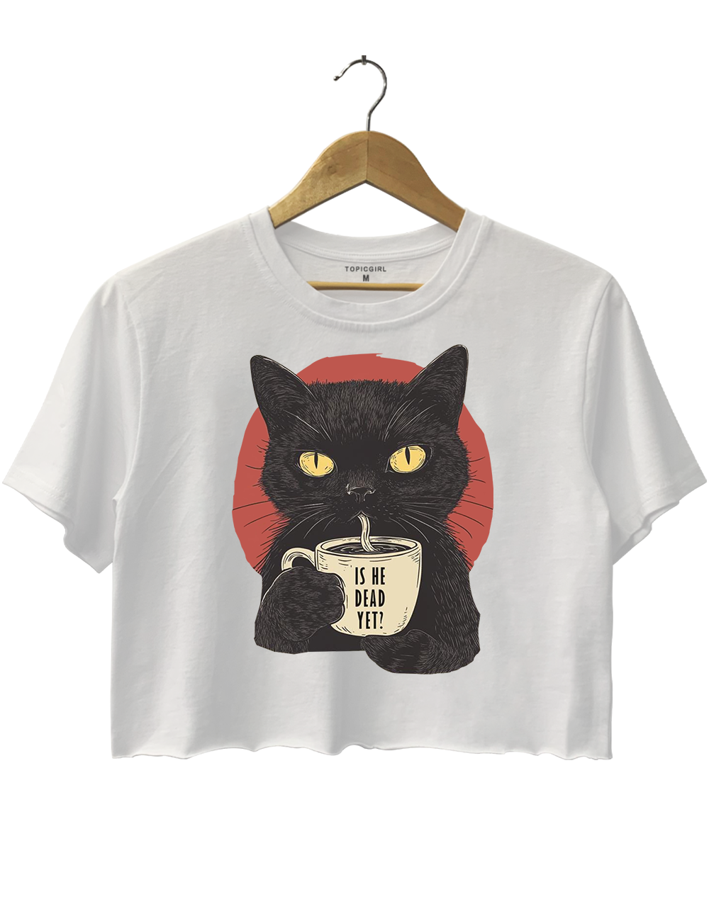 ls He Dead Yet Black Cat Crop Top