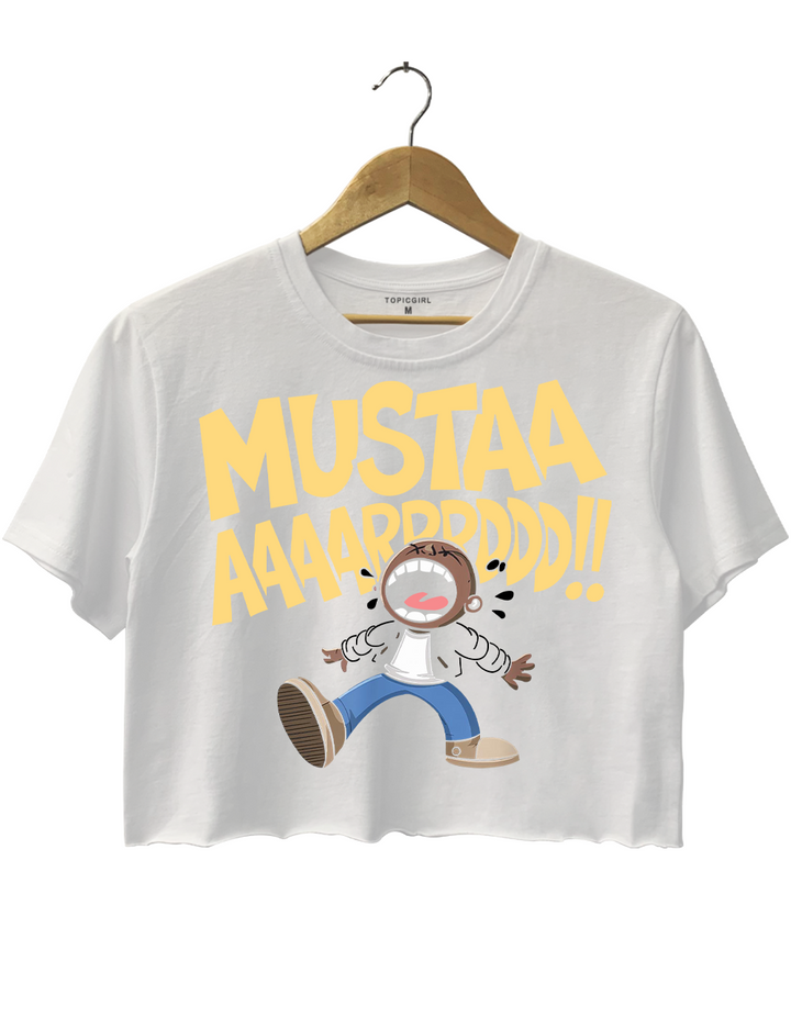 Mustard Lamar TV Off Crop Top