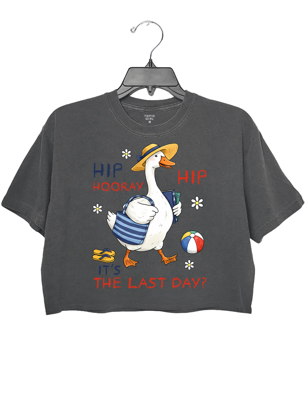 Funny Teacher Goose Summer Break Last Day Of School Crop Top