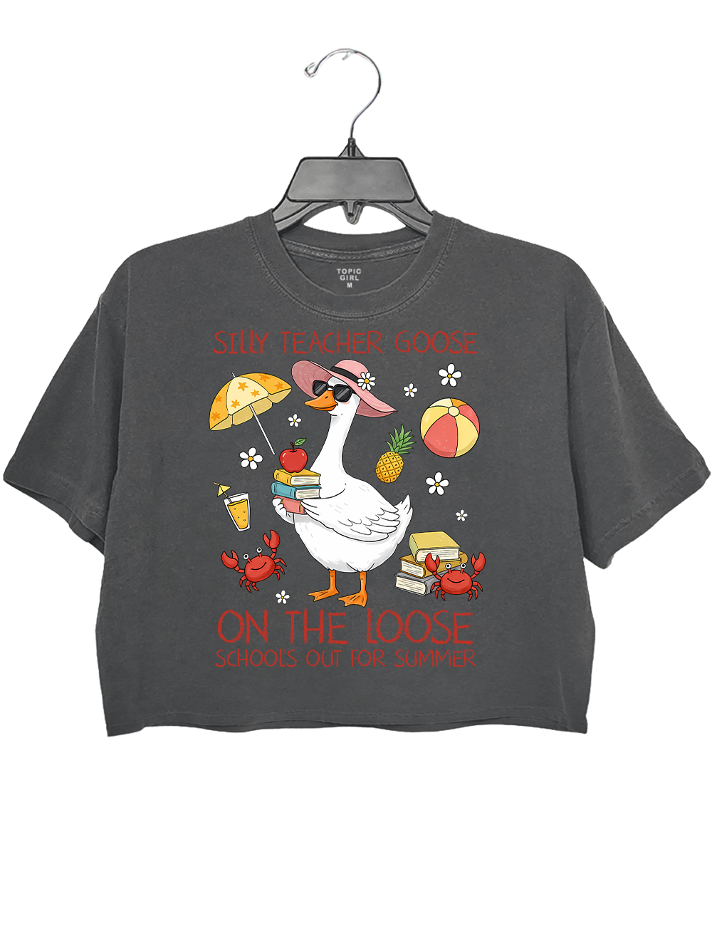 Last Day Of School Goose Schools Out For Summer Crop Top