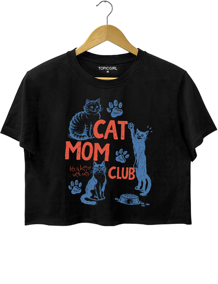 Cat Mom Club Crop Top