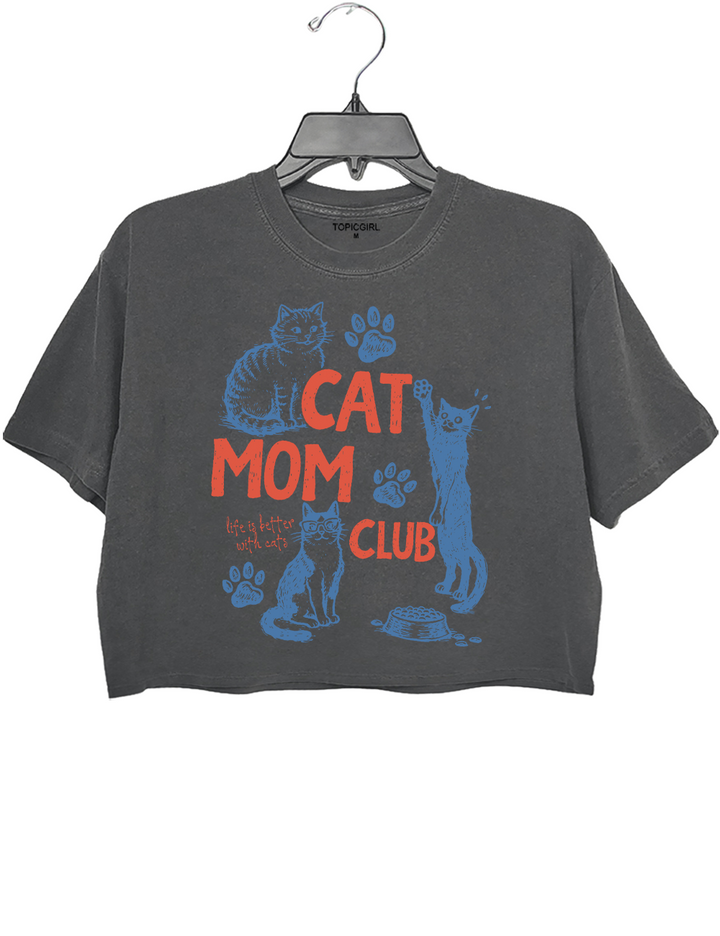 Cat Mom Club Crop Top