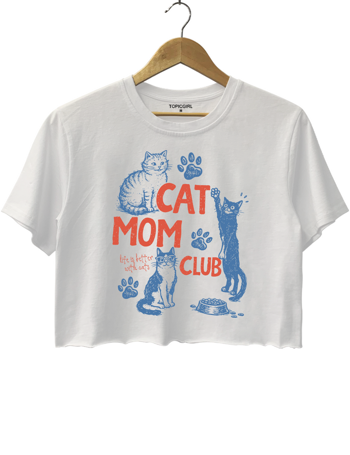 Cat Mom Club Crop Top
