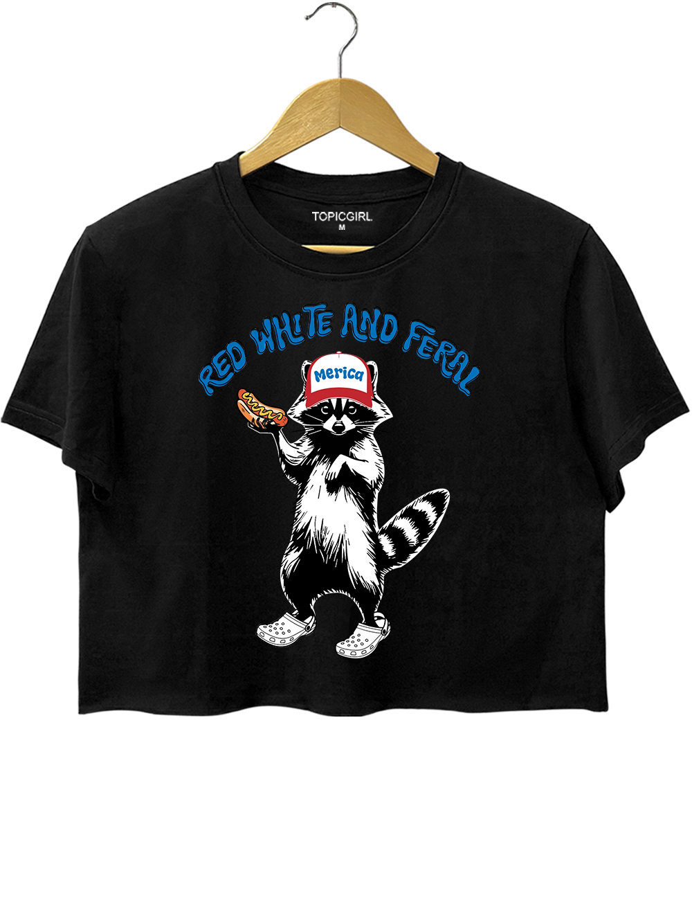 4th of July Red White and Feral Crop Top