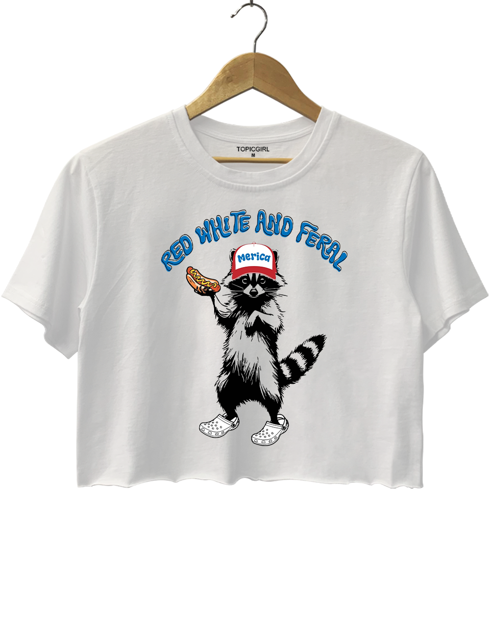 4th of July Red White and Feral Crop Top