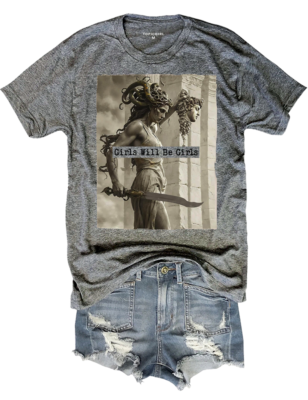 Medusa With The Head Of Perseus Crop Top