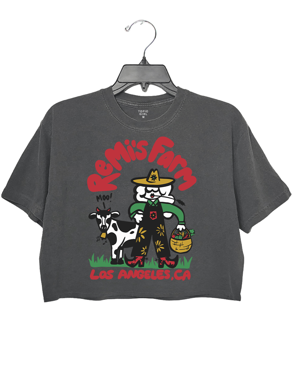 Remi Wolf Los Angeles Ca Cow Moo Crop Top