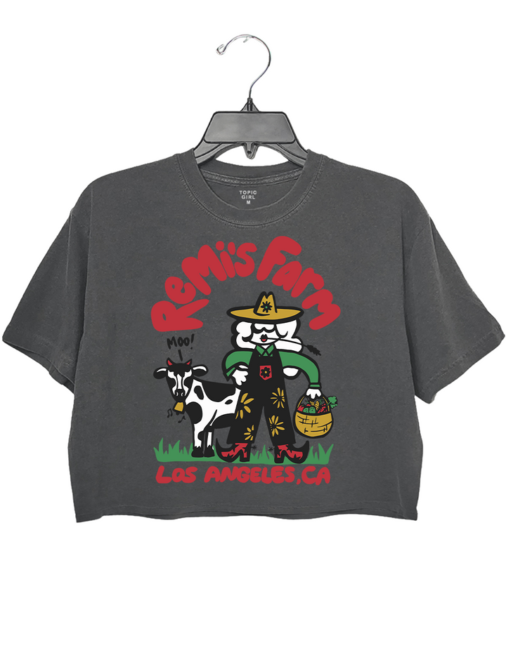 Remi Wolf Los Angeles Ca Cow Moo Crop Top