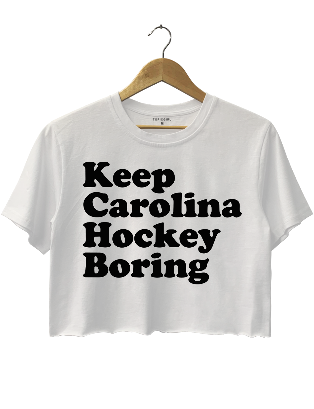 Keep Carolina Hockey Boring Crop Top