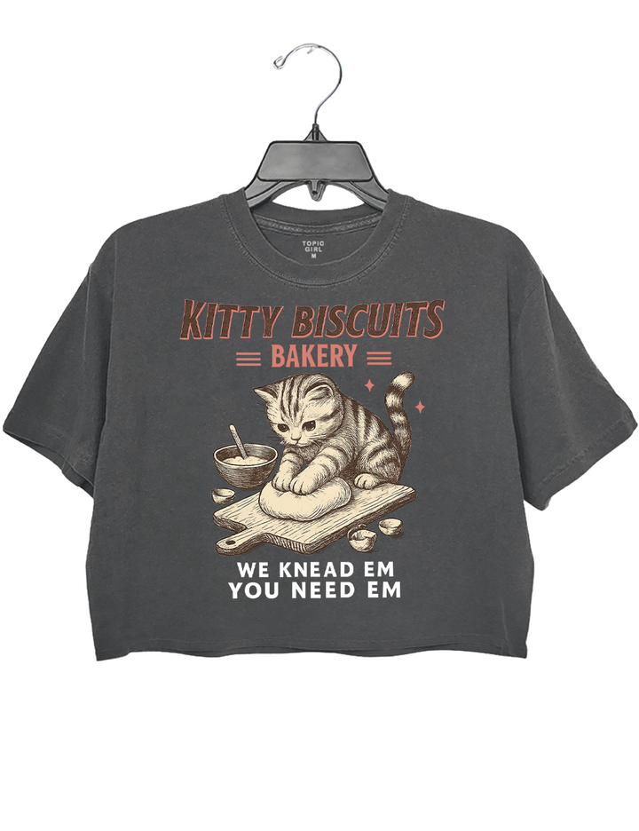 Kitty Biscuits Bakery We Knead Em You Need Em Crop Top
