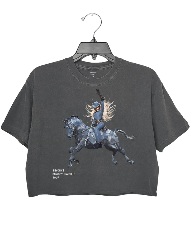 Yoncé Cowboy Denim Carter Tour Crop Top