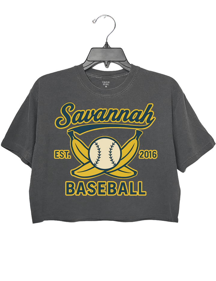 Retro Savannah Baseball Crop Top