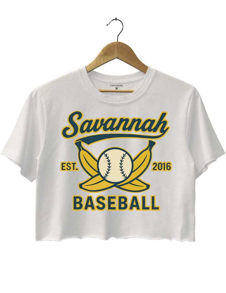 Retro Savannah Baseball Crop Top