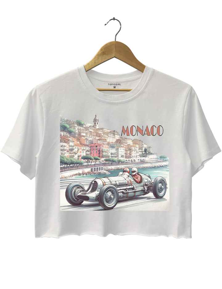 Monaco 1937 Racer Vintage Style Crop Top