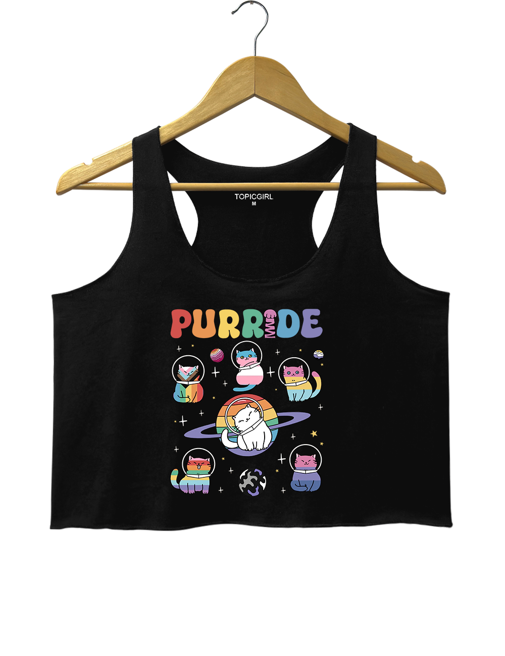 Cats In Space Rainbow Cats Crop Tank Top