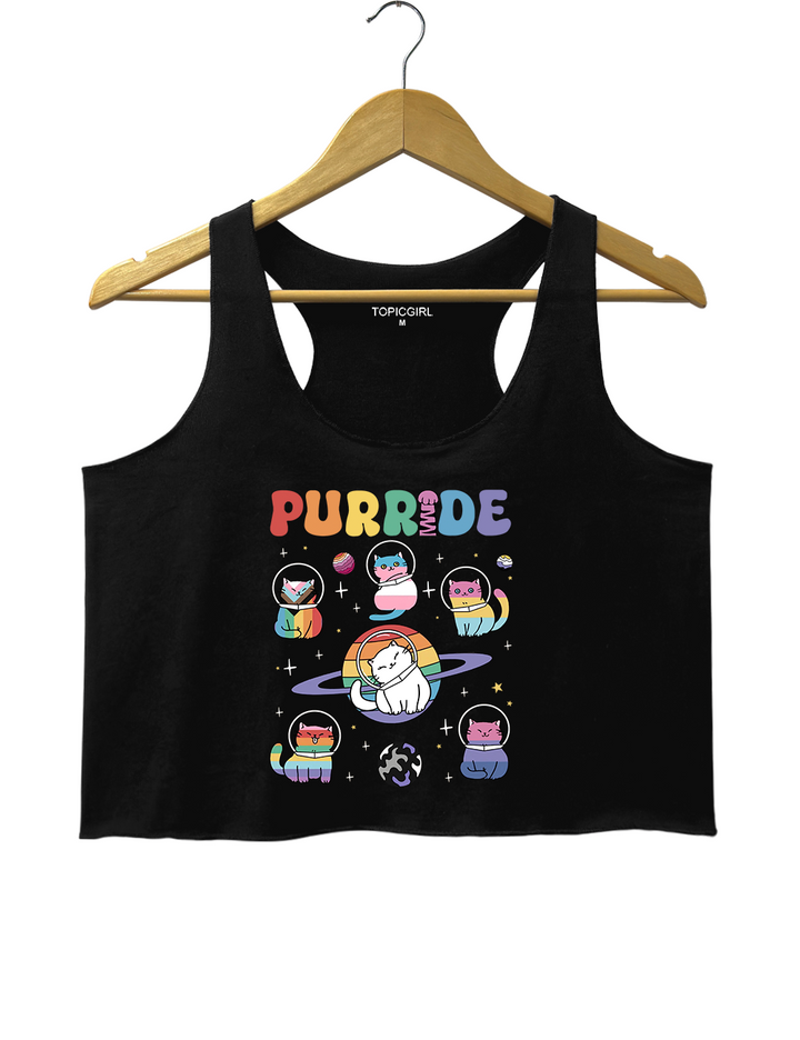 Cats In Space Rainbow Cats Crop Tank Top