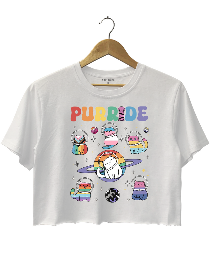 Cats In Space Rainbow Cats Crop Top