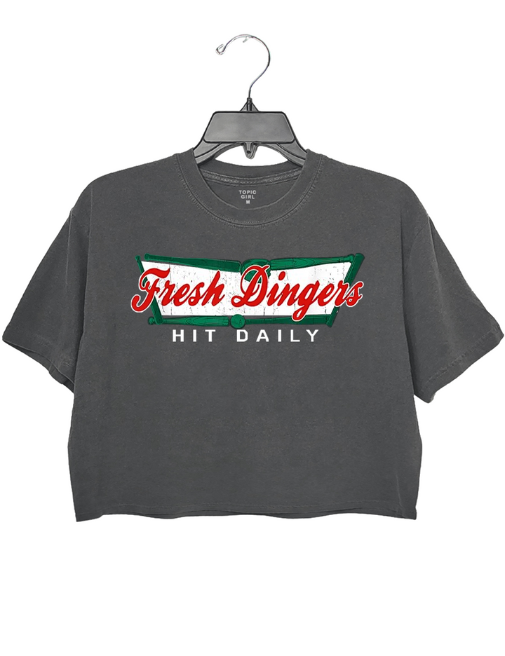 Don'T Bunt Hit Fresh Dingers Funny Baseball Softball Game Crop Top