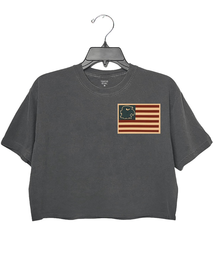 Patriotic Sam the Eagle July 4th Fireworks Celebration Crop Top